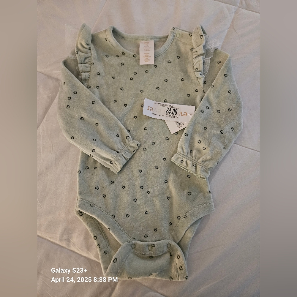 Carter's Green Heart Print Bodysuit